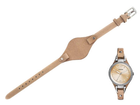Oryginalny pasek jasny brąz z podkładką do zegarka Fossil Georgia ES3618 8mm + śrubki